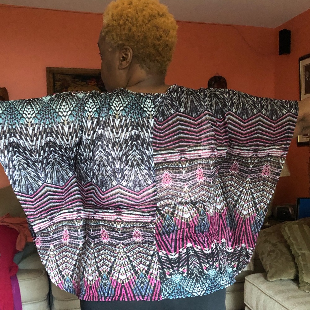 Thin Sheer Multi-Patterned Shirt - Picture 7 of 12